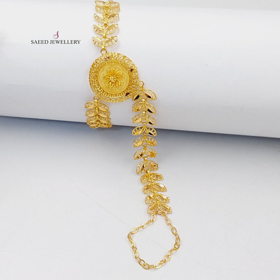 Spike Hand Bracelet  Made Of 21K Yellow Gold by Saeed Jewelry-30011