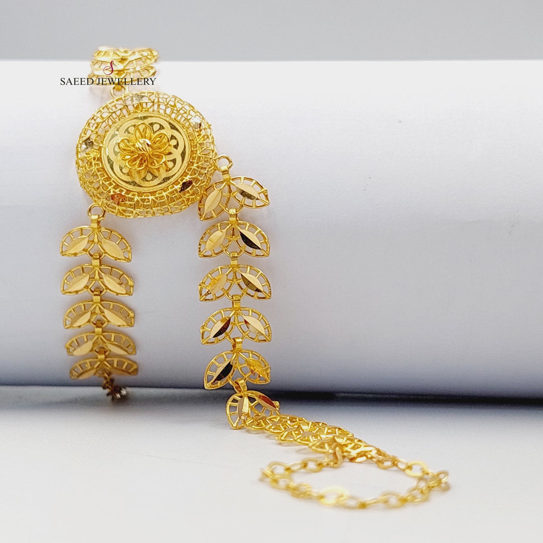 Spike Hand Bracelet  Made Of 21K Yellow Gold by Saeed Jewelry-30011