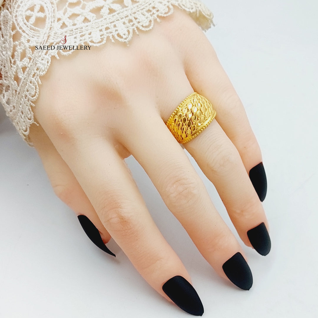Spike Ring Made Of 21K Yellow Gold by Saeed Jewelry-28355