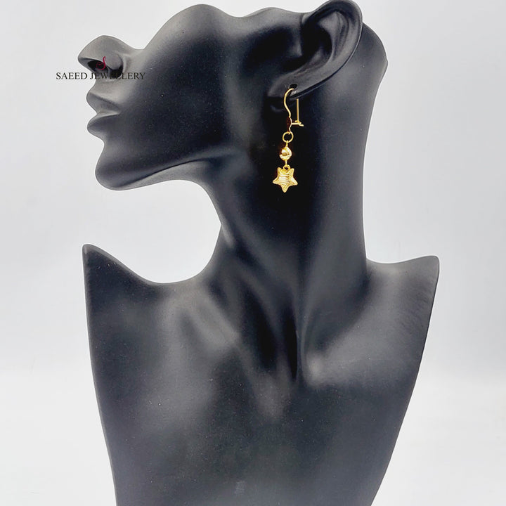 Star Earrings  Made Of 21K Yellow Gold by Saeed Jewelry-29924