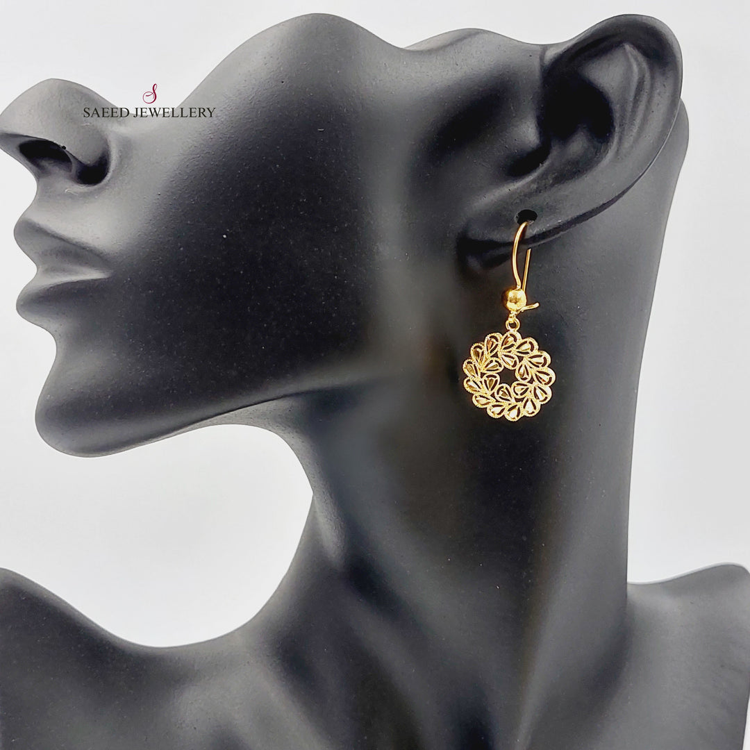 Sun Earrings  Made Of 21K Yellow Gold by Saeed Jewelry-29716