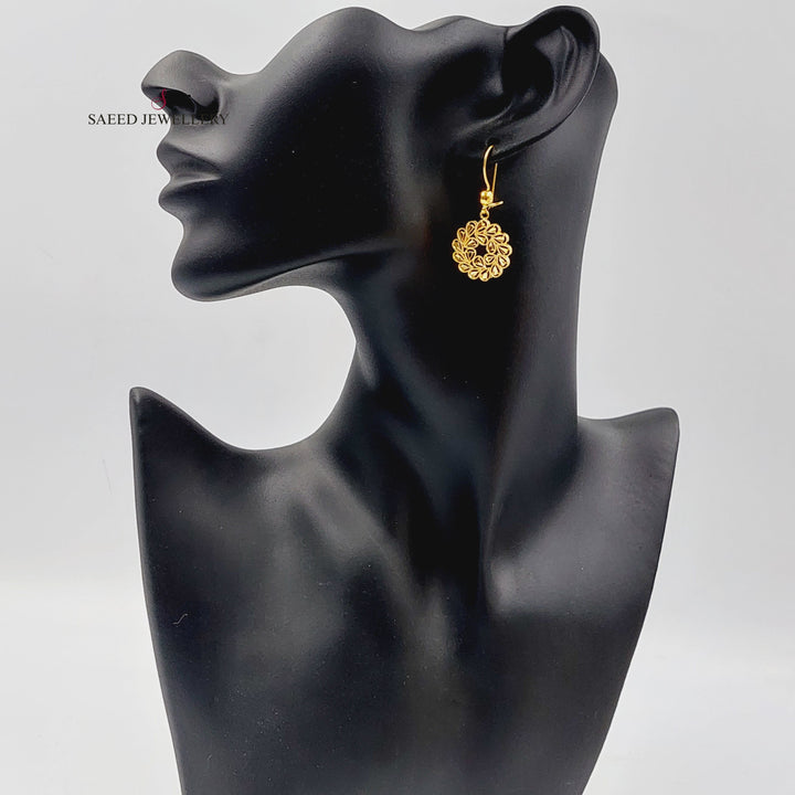 Sun Earrings  Made Of 21K Yellow Gold by Saeed Jewelry-29716