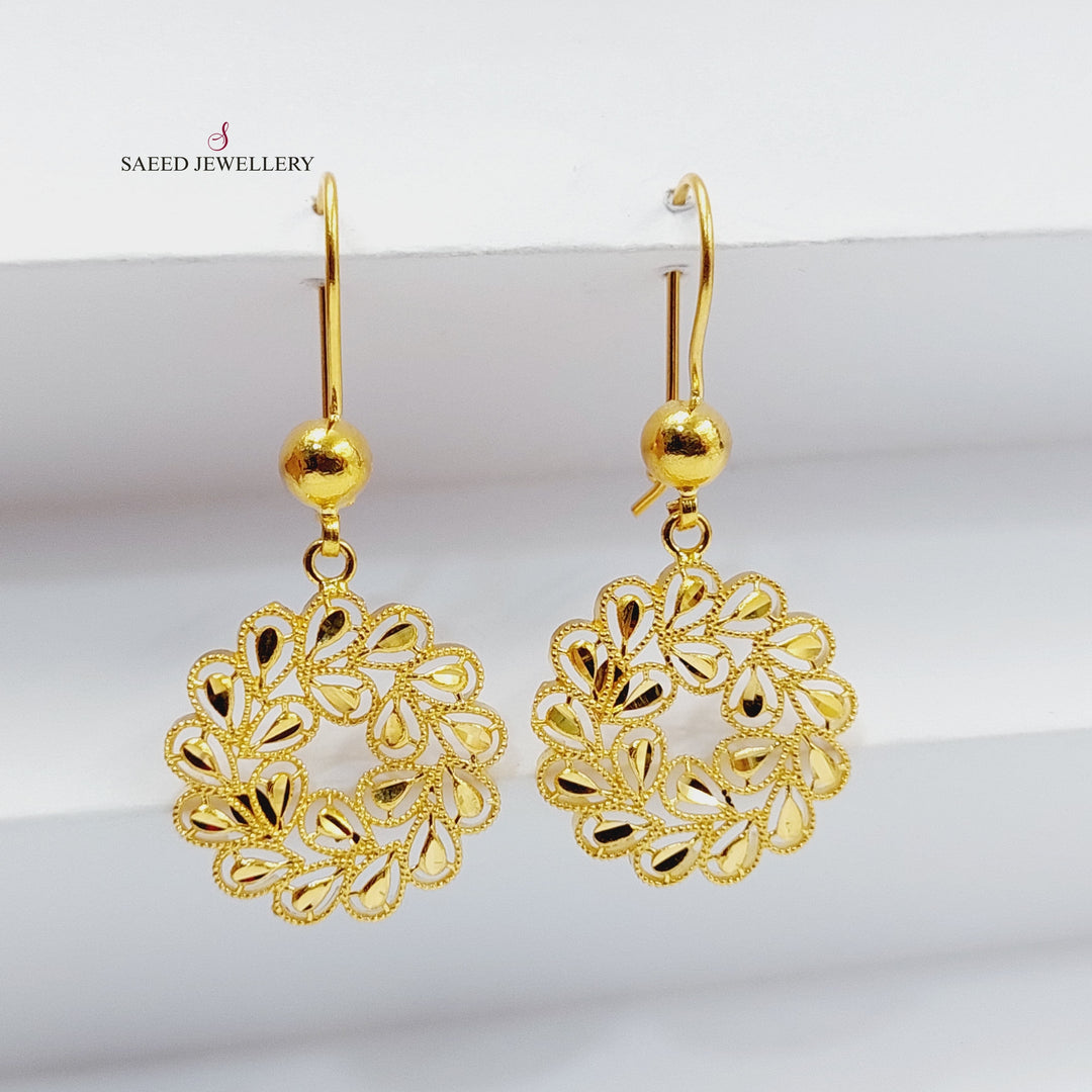 Sun Earrings  Made Of 21K Yellow Gold by Saeed Jewelry-29716