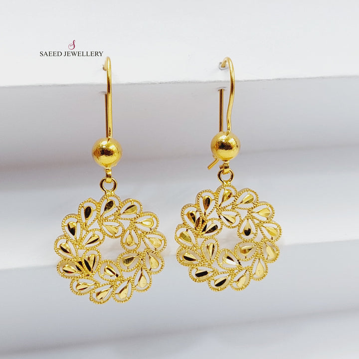 Sun Earrings  Made Of 21K Yellow Gold by Saeed Jewelry-29716