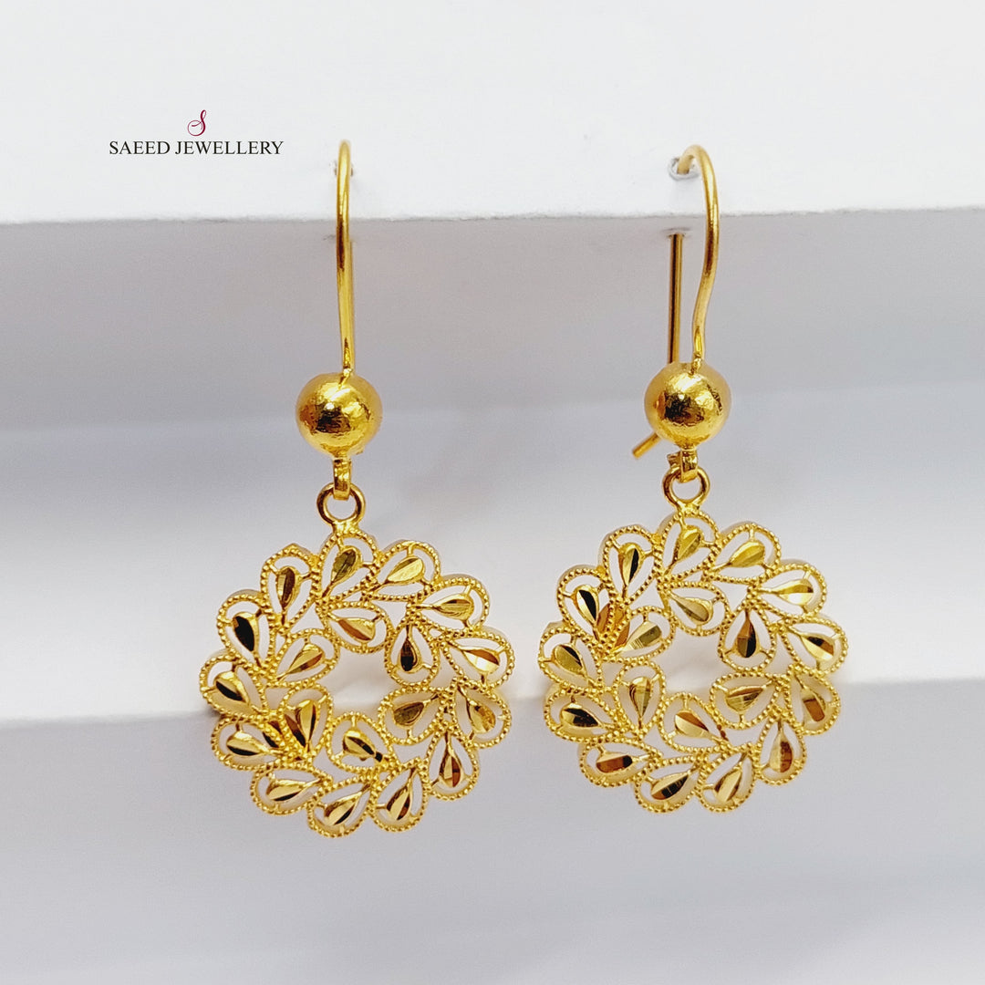 Sun Earrings  Made Of 21K Yellow Gold by Saeed Jewelry-29716
