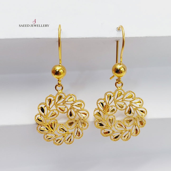 Sun Earrings  Made Of 21K Yellow Gold by Saeed Jewelry-29716
