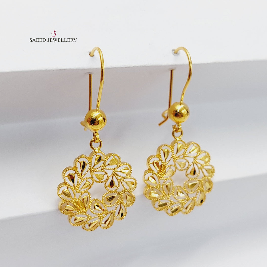 Sun Earrings  Made Of 21K Yellow Gold by Saeed Jewelry-29716