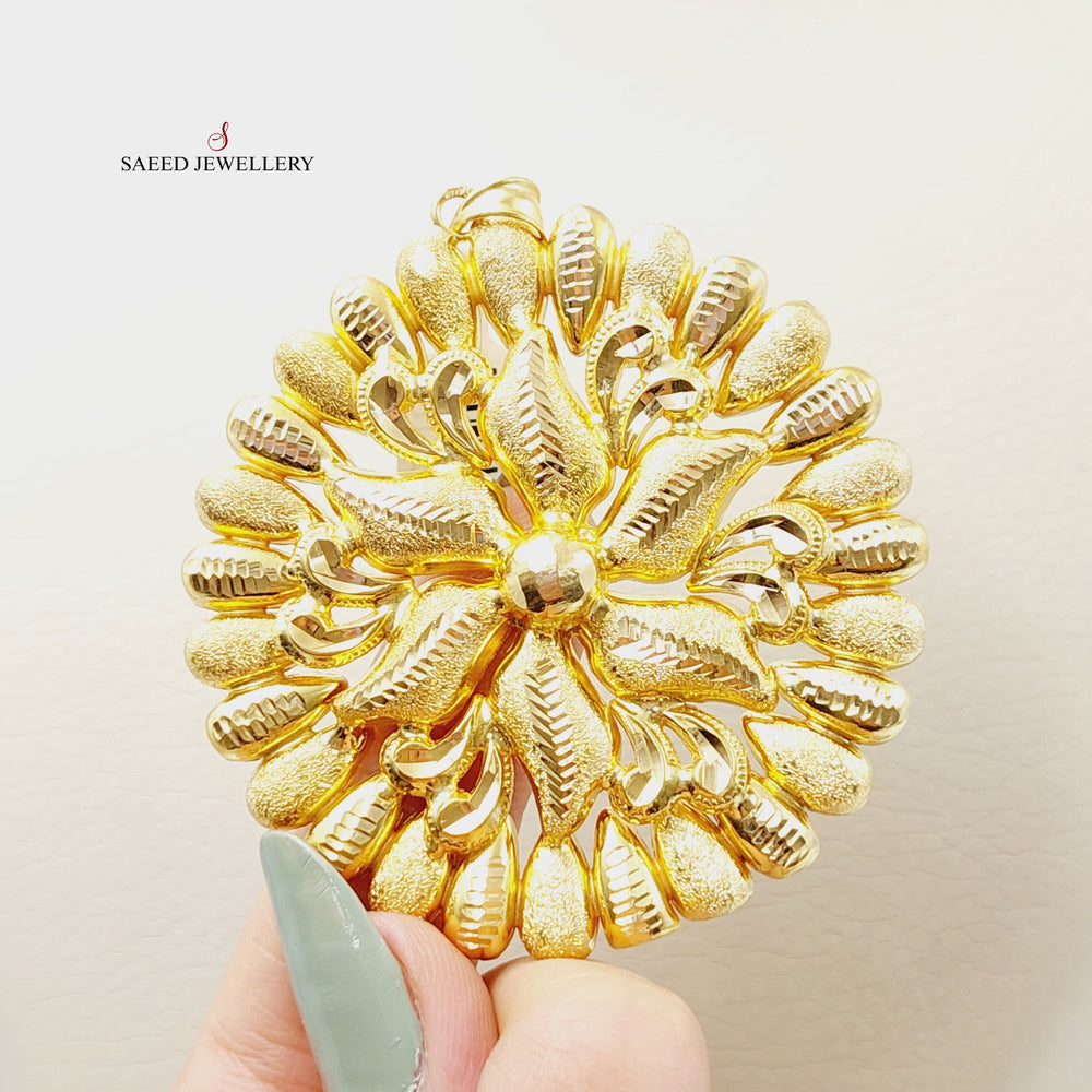 Sun Pendant Made Of 21K Yellow Gold by Saeed Jewelry-28533