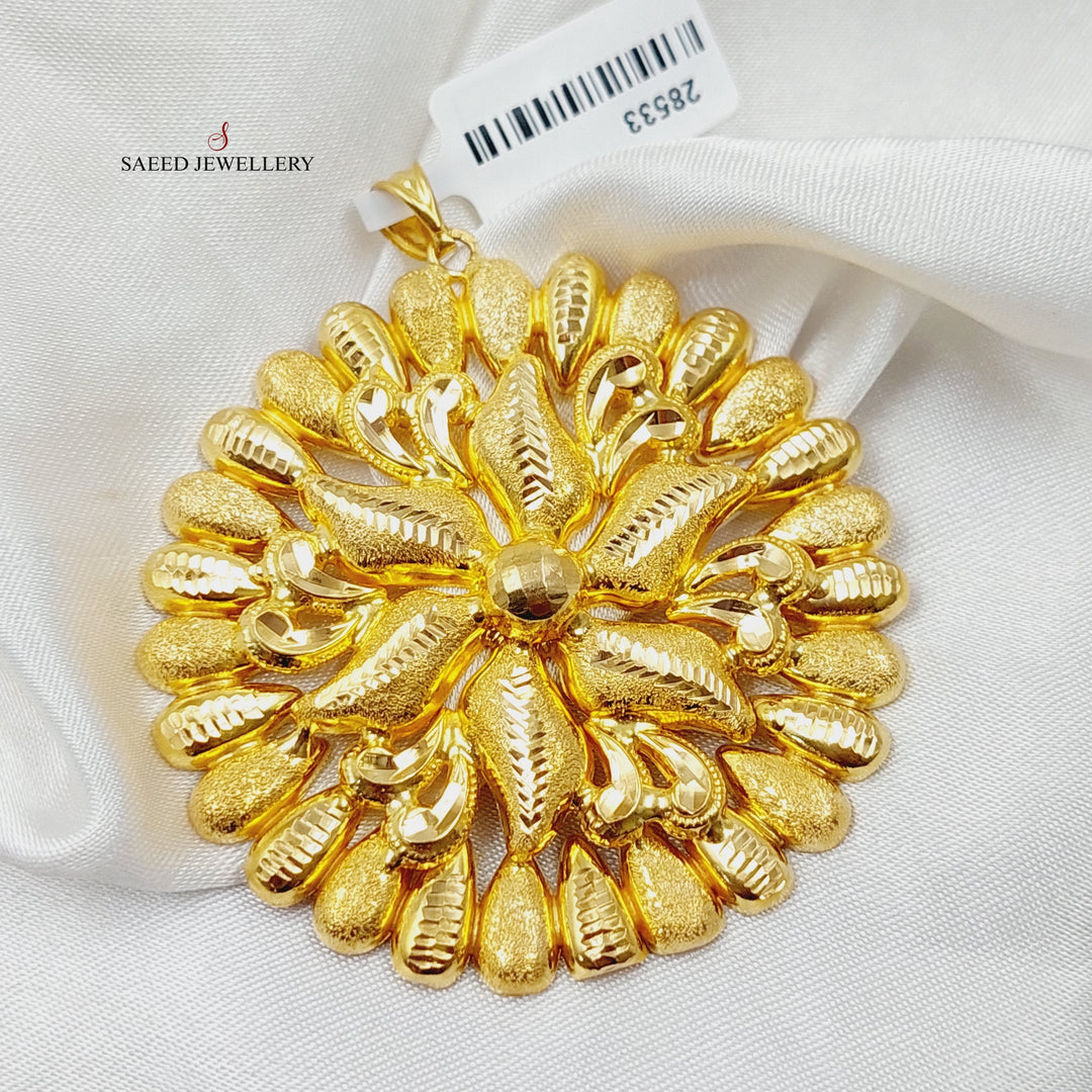 Sun Pendant Made Of 21K Yellow Gold by Saeed Jewelry-28533