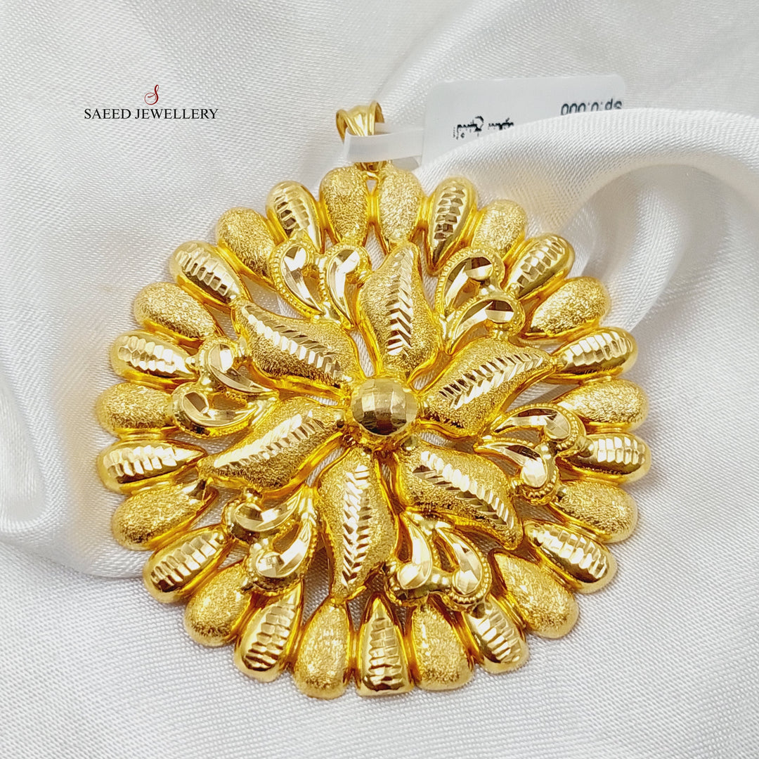Sun Pendant Made Of 21K Yellow Gold by Saeed Jewelry-28533