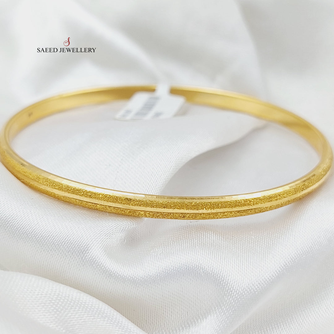 Thin Laser Bangle Made Of 21K Yellow Gold by Saeed Jewelry-28229