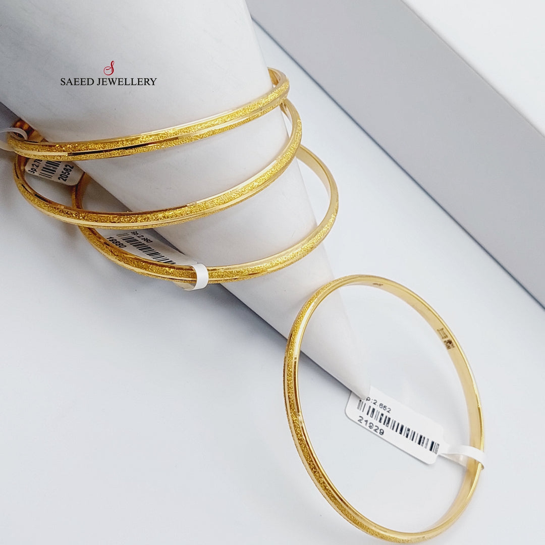 Thin Laser Bangle Made Of 21K Yellow Gold by Saeed Jewelry-28229