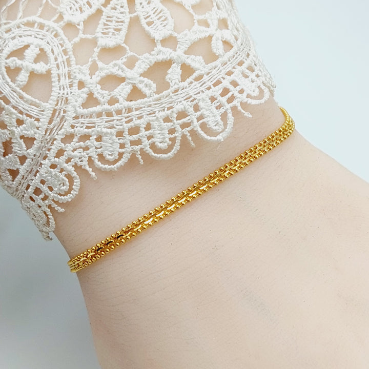 Thin Malaysian Bracelet Made Of 21K Yellow Gold by Saeed Jewelry-28542