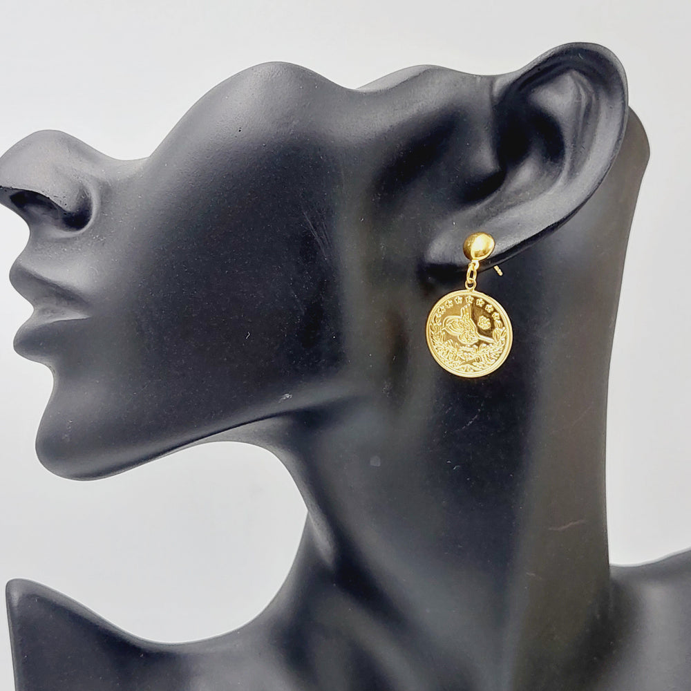 Thin Rashadi Earrings Made Of 21K Yellow Gold by Saeed Jewelry-28540
