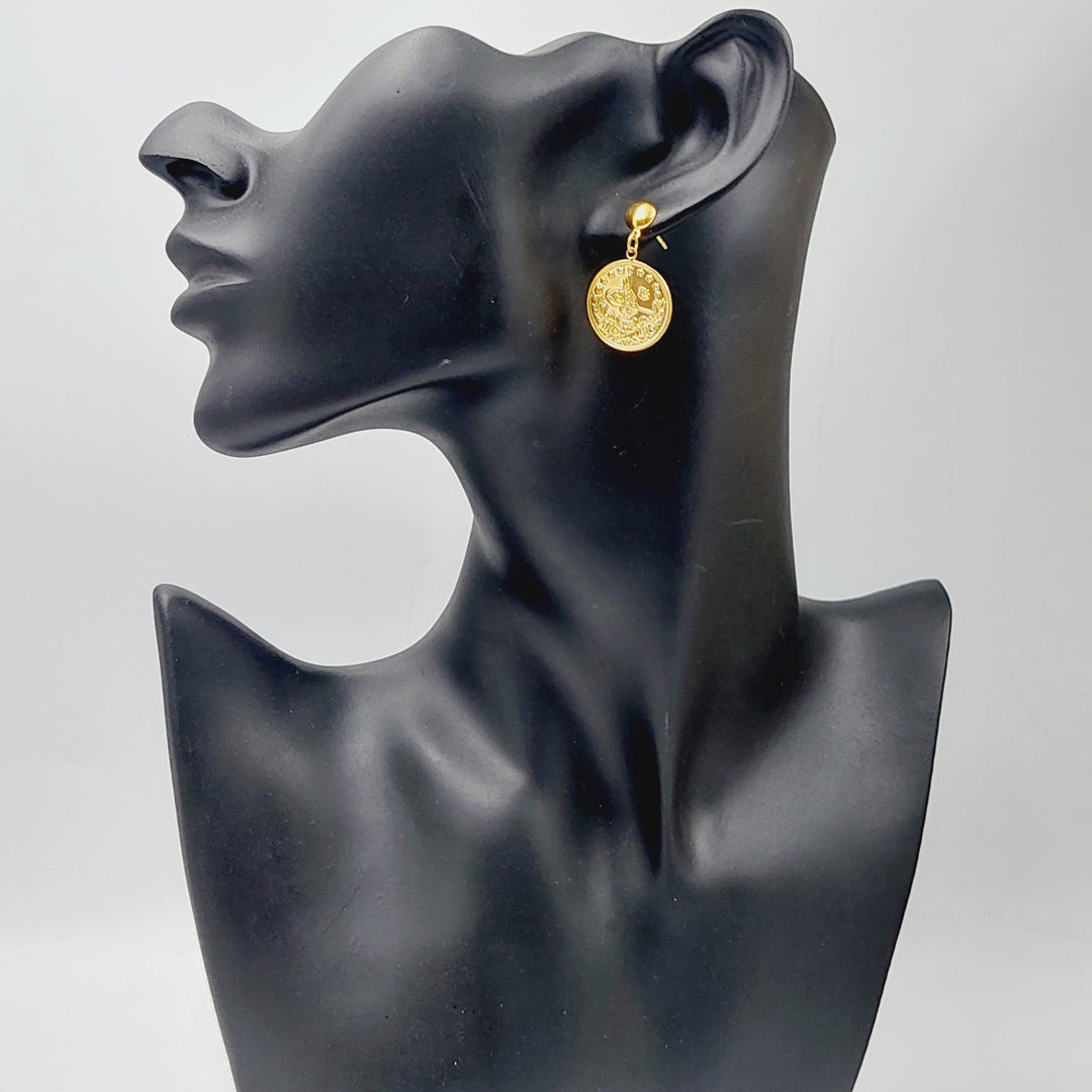 Thin Rashadi Earrings Made Of 21K Yellow Gold by Saeed Jewelry-28540