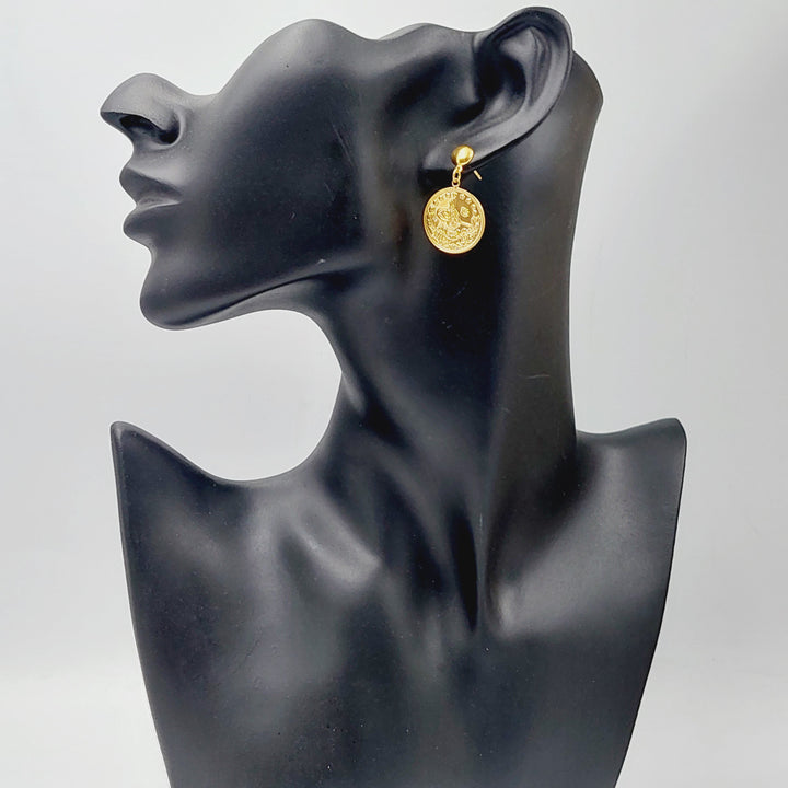 Thin Rashadi Earrings Made Of 21K Yellow Gold by Saeed Jewelry-28540