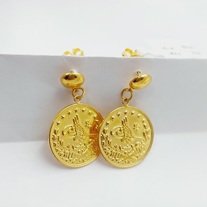 Thin Rashadi Earrings Made Of 21K Yellow Gold by Saeed Jewelry-28540