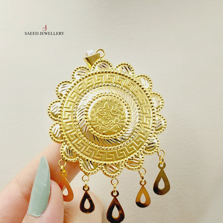 Thin Rashadi Pendant Made Of K Yellow Gold by Saeed Jewelry-28529