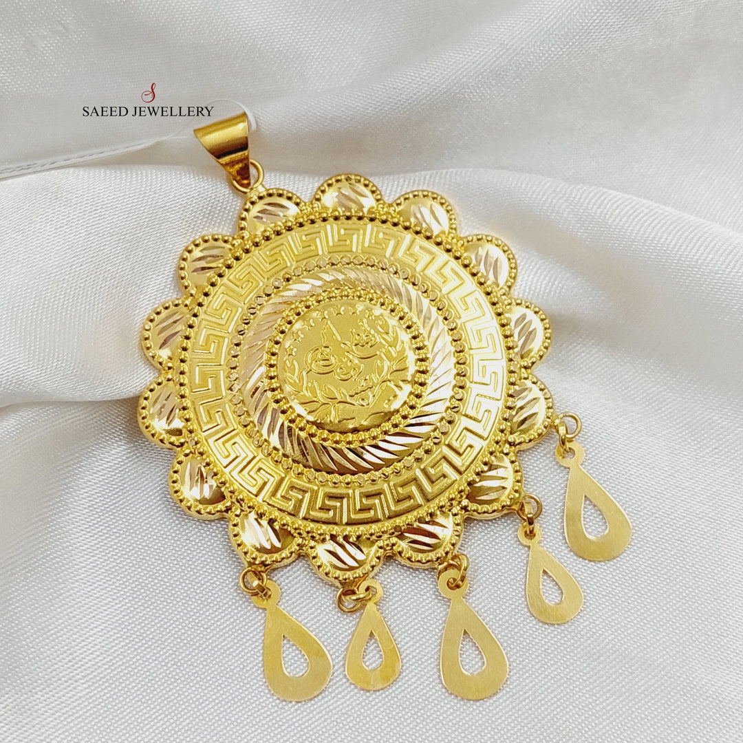 Thin Rashadi Pendant Made Of K Yellow Gold by Saeed Jewelry-28529