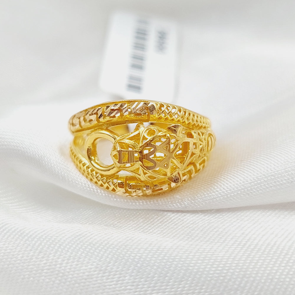 Tiger Ring Made Of 21K Yellow Gold by Saeed Jewelry-28500