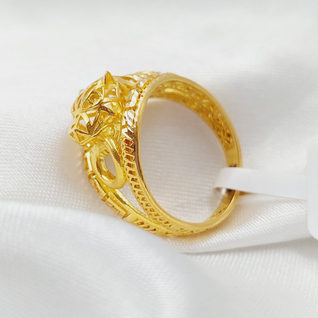 Tiger Ring Made Of 21K Yellow Gold by Saeed Jewelry-28500