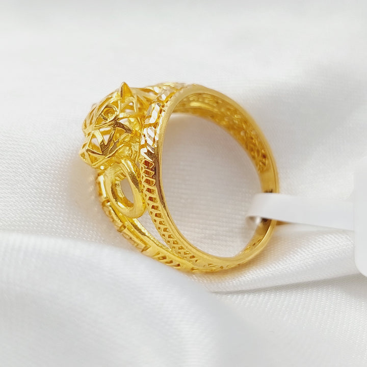 Tiger Ring Made Of 21K Yellow Gold by Saeed Jewelry-28500