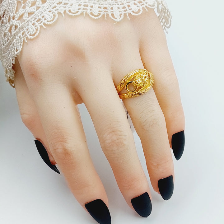 Tiger Ring Made Of 21K Yellow Gold by Saeed Jewelry-28500
