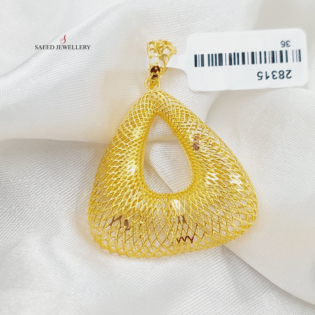 Triangles Pendant Made Of 21K Yellow Gold by Saeed Jewelry-28315