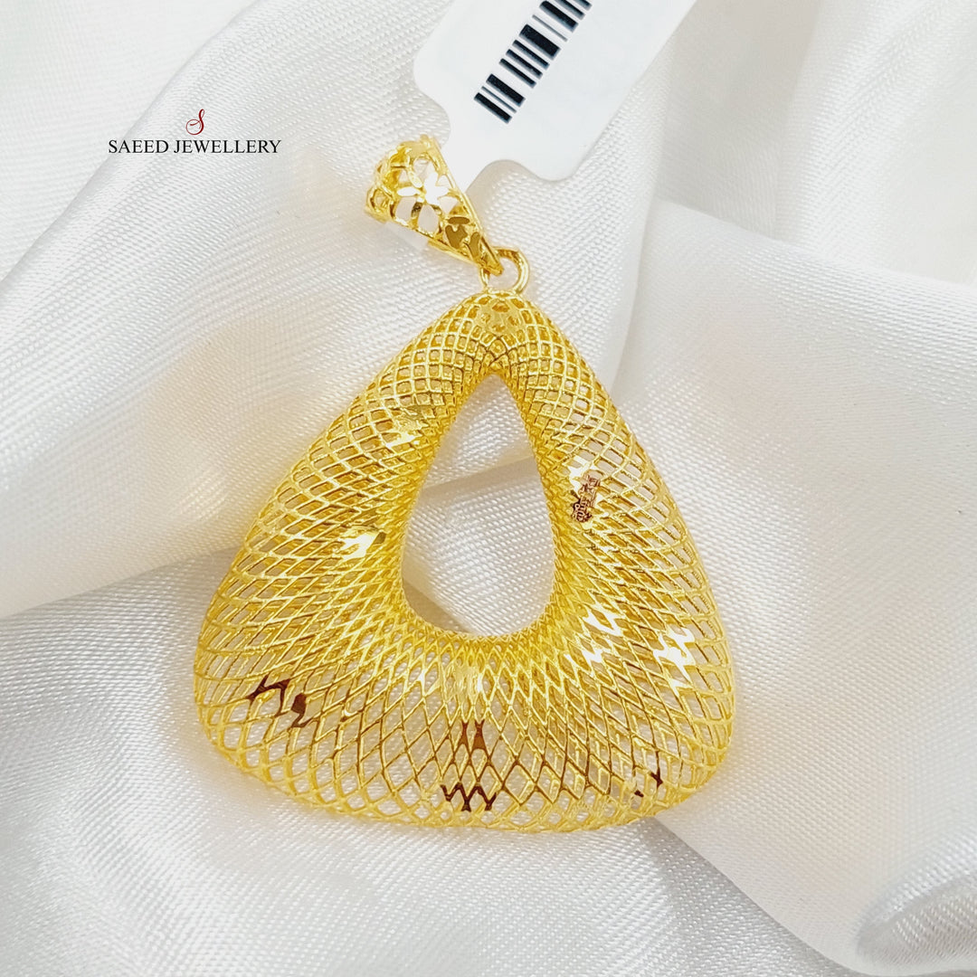 Triangles Pendant Made Of 21K Yellow Gold by Saeed Jewelry-28315