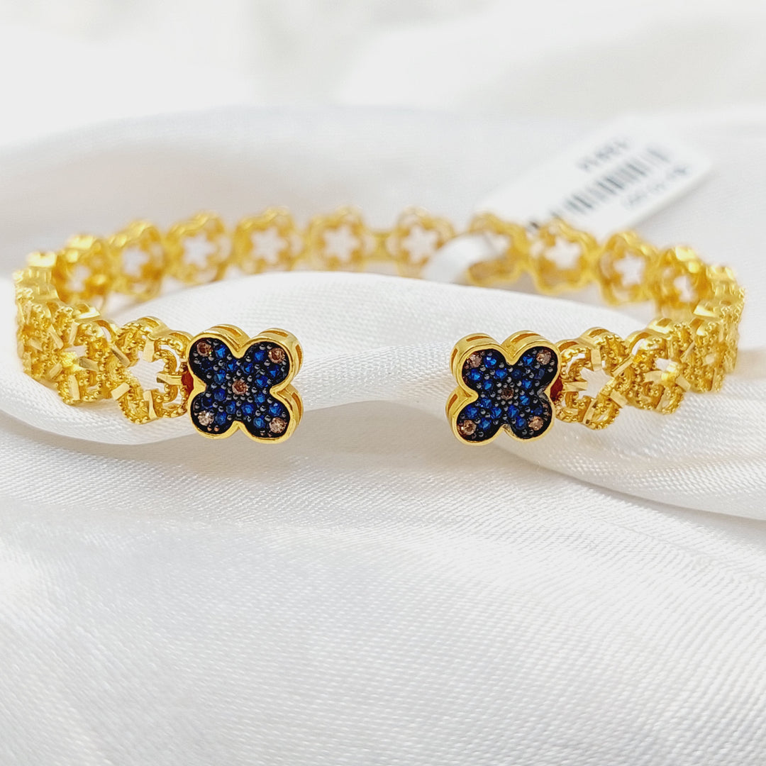 Turkish Bracelet Made of 21K Yellow Gold <br>Size: <span data-mce-fragment="1">Small | 7.5"</span>  by Saeed Jewelry-اسوارة-تركي-محجر