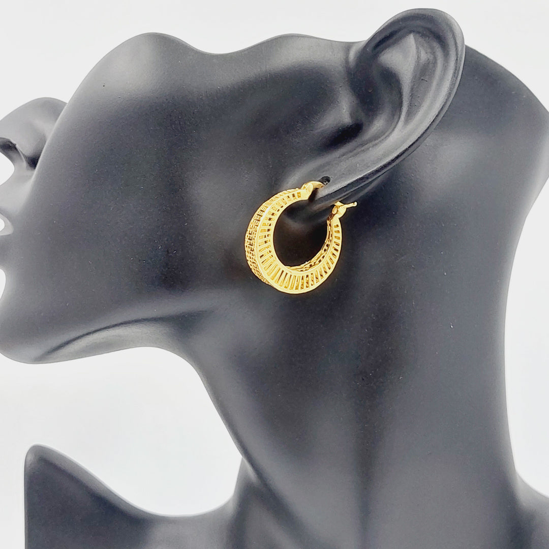 Turkish Hoop Earrings  Made Of 21K Yellow Gold by Saeed Jewelry-28989