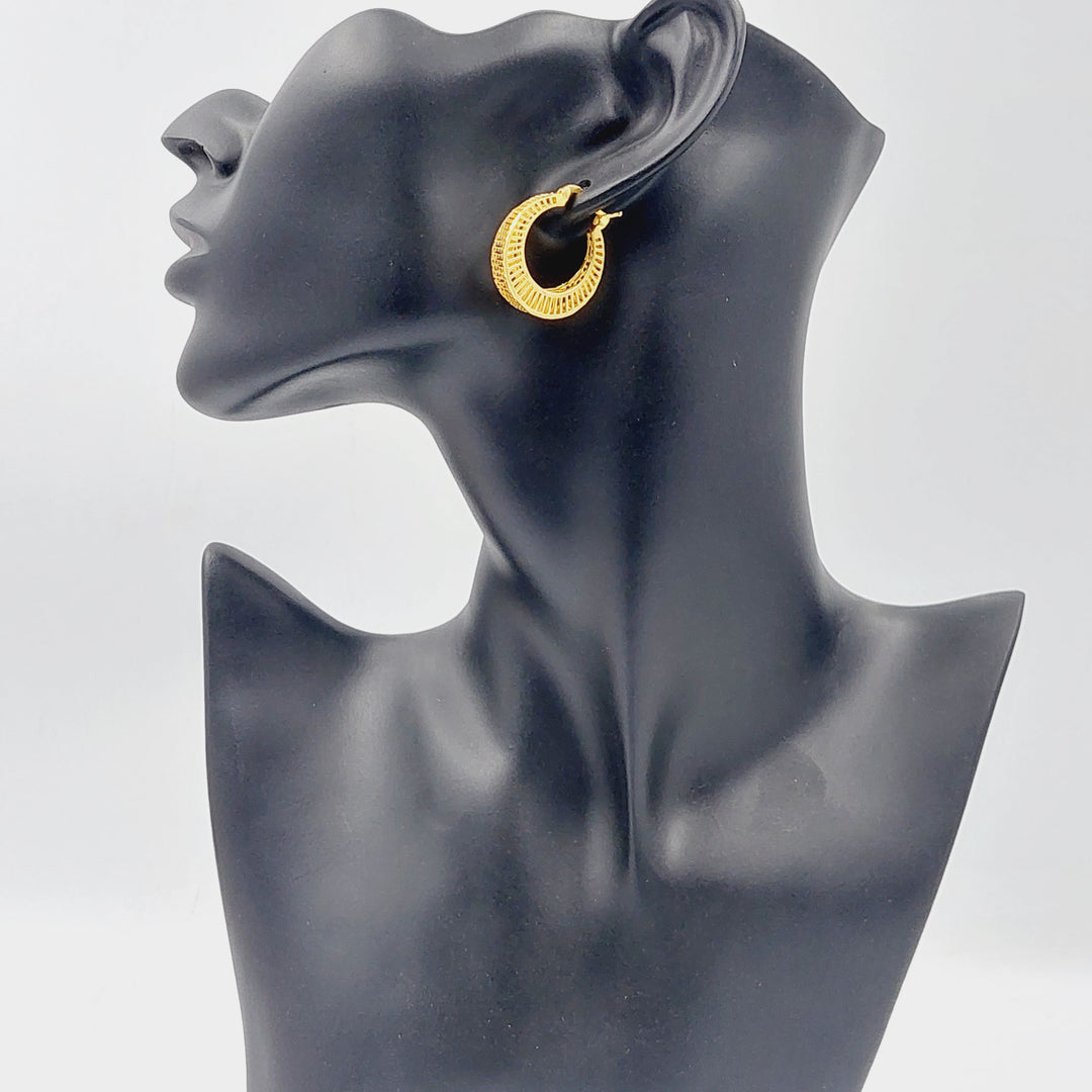 Turkish Hoop Earrings  Made Of 21K Yellow Gold by Saeed Jewelry-28989