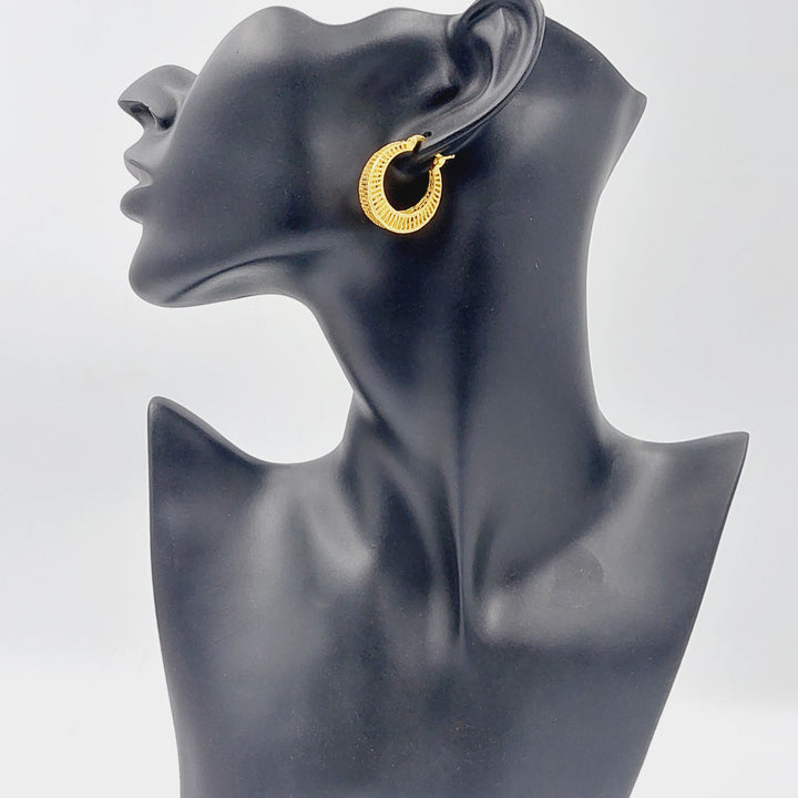Turkish Hoop Earrings  Made Of 21K Yellow Gold by Saeed Jewelry-28989