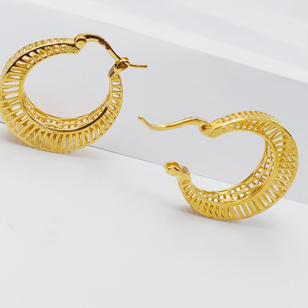 Turkish Hoop Earrings  Made Of 21K Yellow Gold by Saeed Jewelry-28989