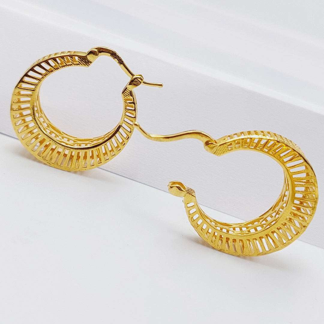 Turkish Hoop Earrings  Made Of 21K Yellow Gold by Saeed Jewelry-28989