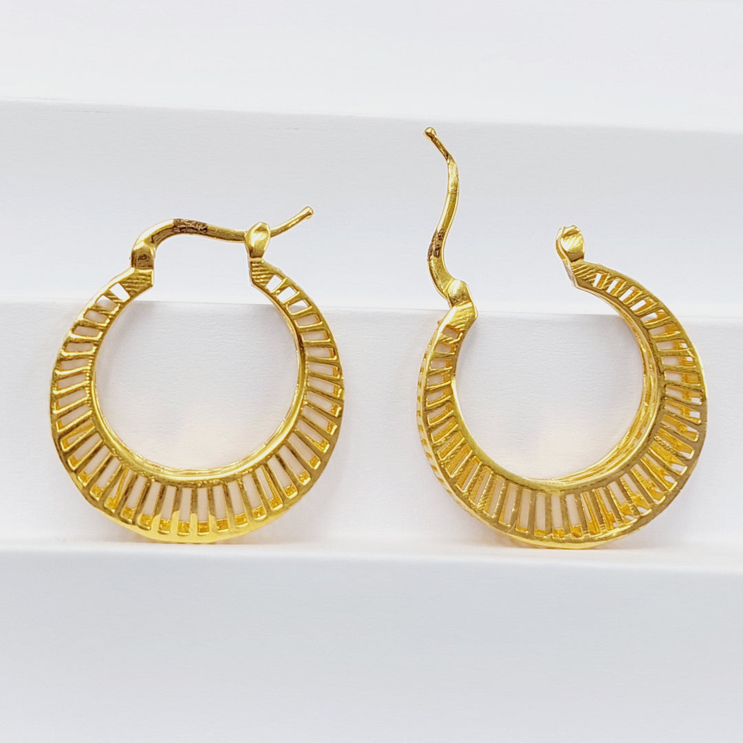 Turkish Hoop Earrings  Made Of 21K Yellow Gold by Saeed Jewelry-28989