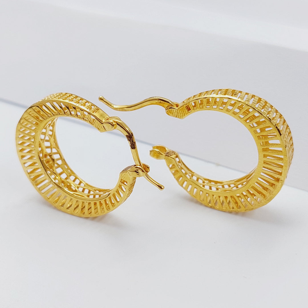 Turkish Hoop Earrings  Made Of 21K Yellow Gold by Saeed Jewelry-28989
