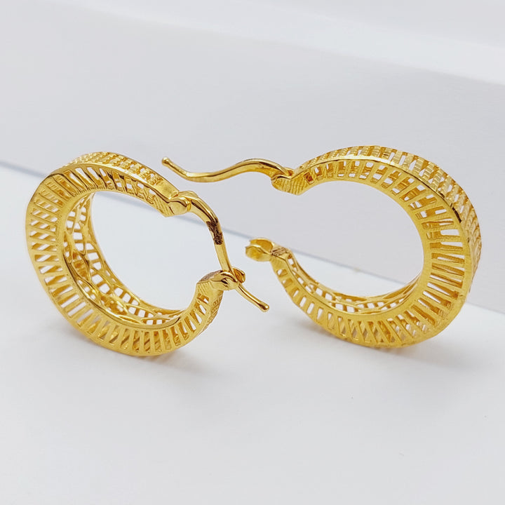 Turkish Hoop Earrings  Made Of 21K Yellow Gold by Saeed Jewelry-28989