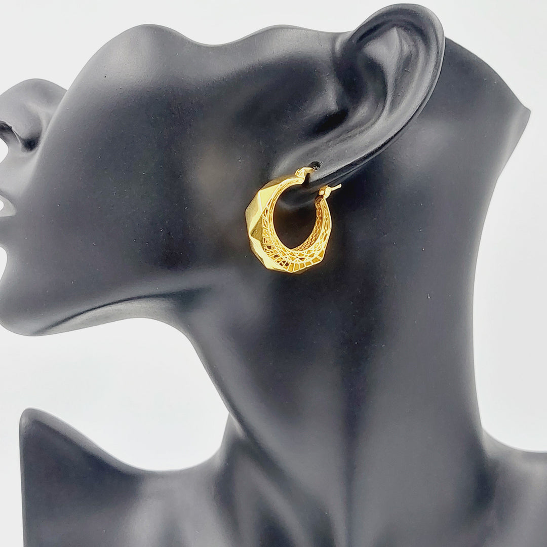 Turkish Hoop Earrings  Made Of 21K Yellow Gold by Saeed Jewelry-28990