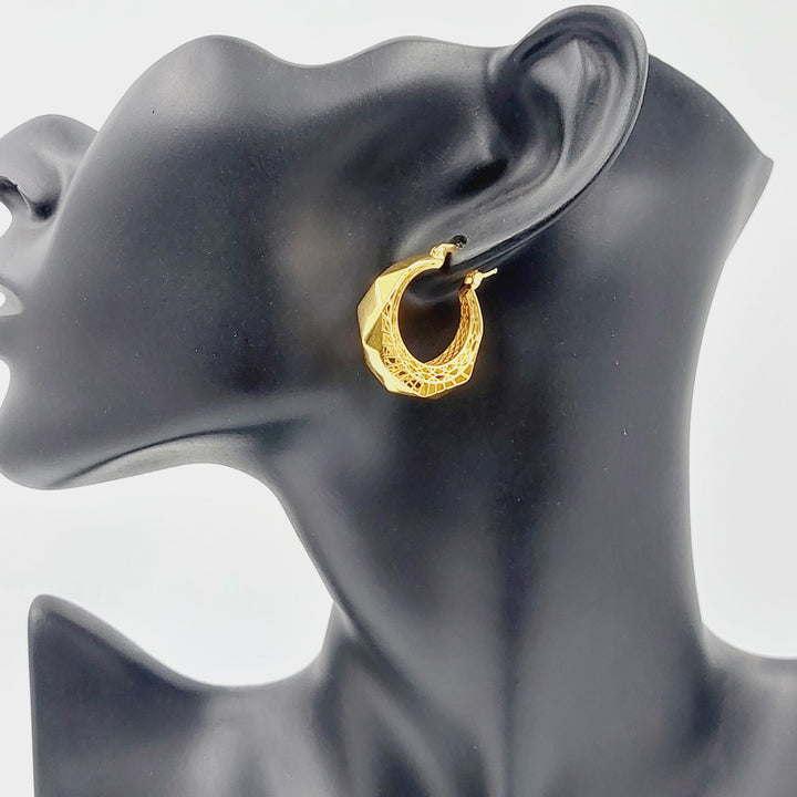 Turkish Hoop Earrings  Made Of 21K Yellow Gold by Saeed Jewelry-28990
