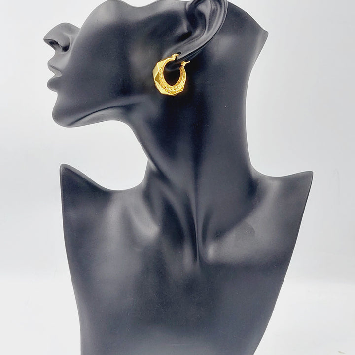 Turkish Hoop Earrings  Made Of 21K Yellow Gold by Saeed Jewelry-28990