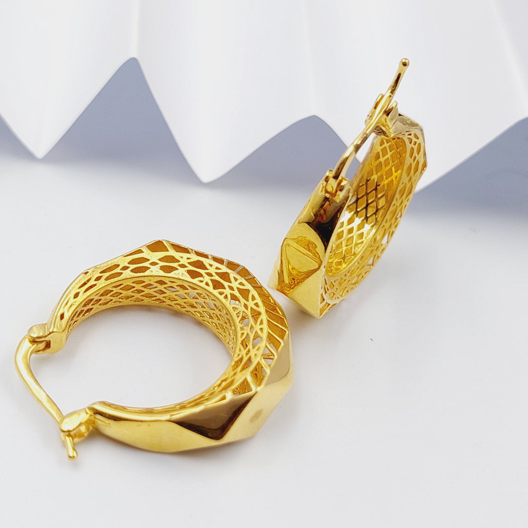 Turkish Hoop Earrings  Made Of 21K Yellow Gold by Saeed Jewelry-28990