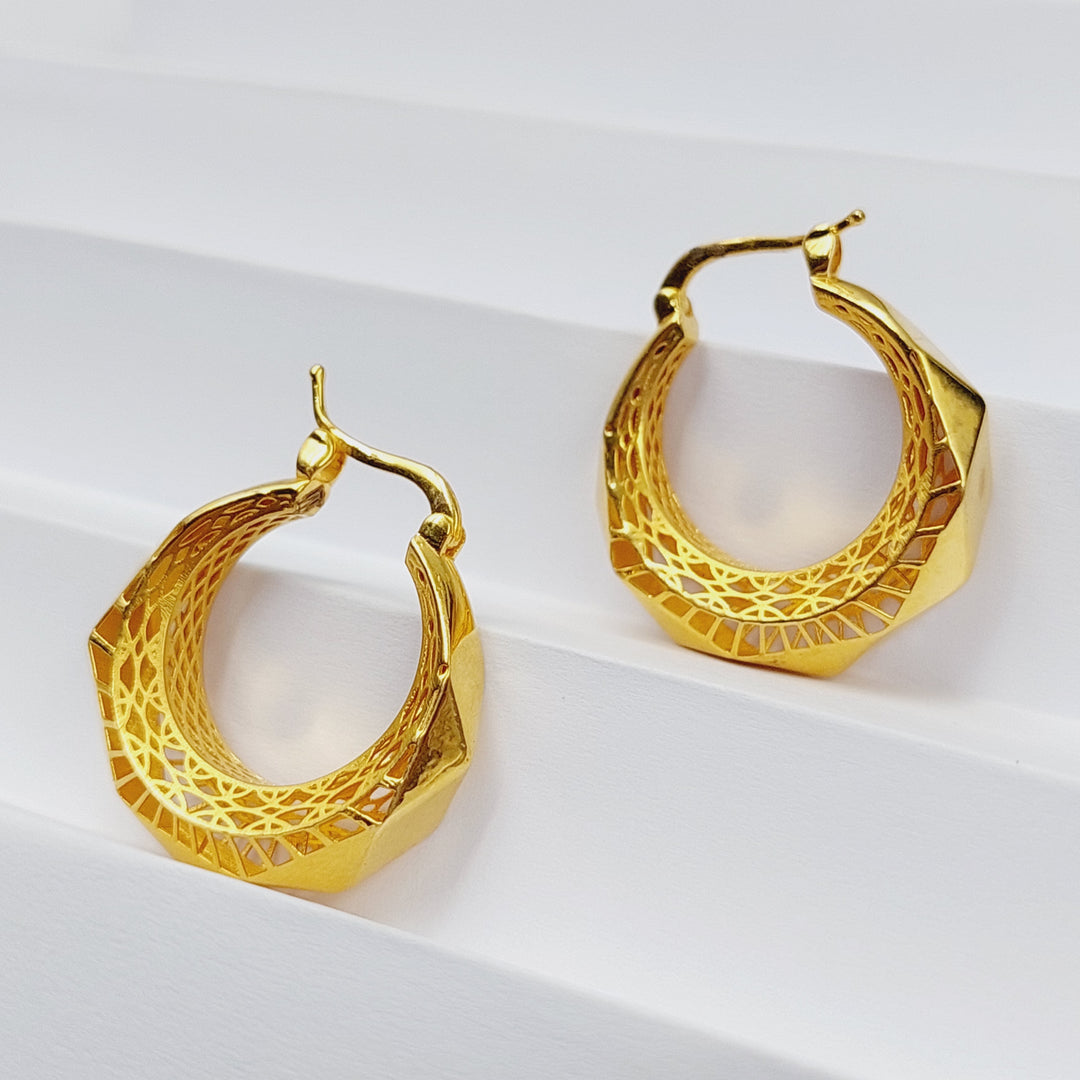 Turkish Hoop Earrings  Made Of 21K Yellow Gold by Saeed Jewelry-28990