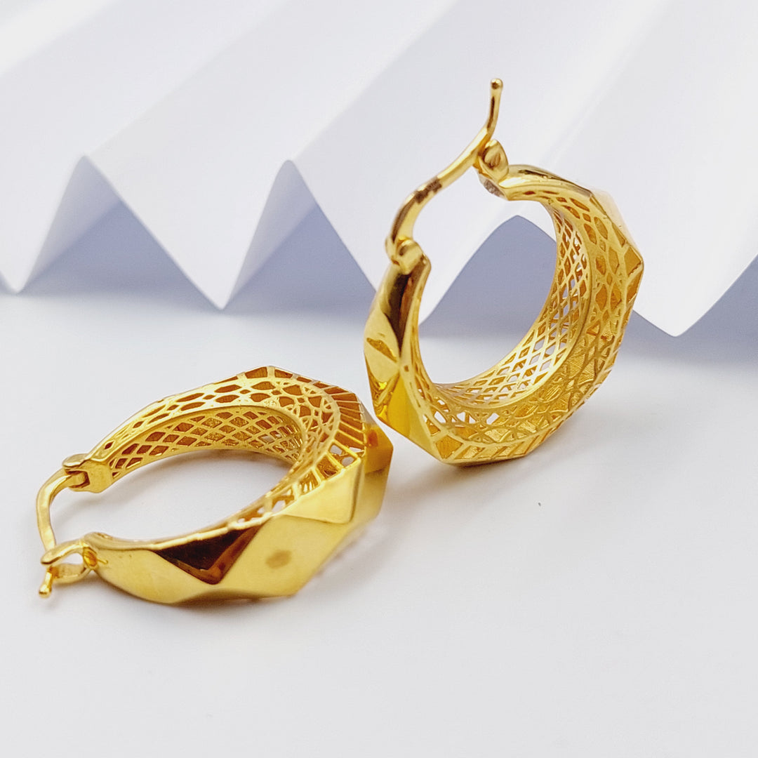 Turkish Hoop Earrings  Made Of 21K Yellow Gold by Saeed Jewelry-28990