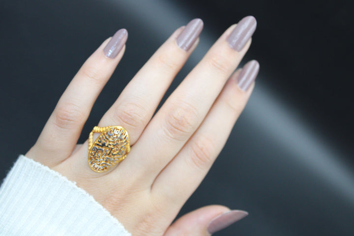 21K Gold Turkish Islamic Ring by Saeed Jewelry - Image 4