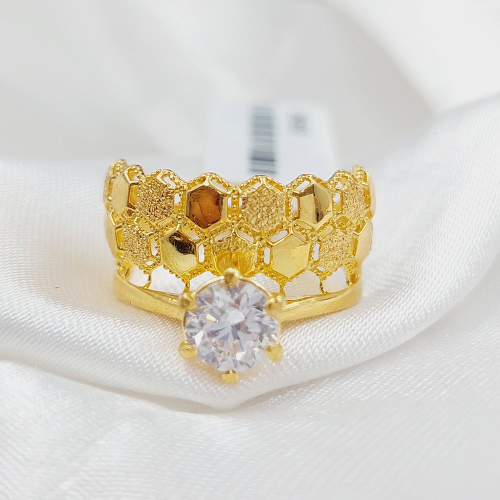 Twins Engagement Ring Made of 21K Yellow Gold by Saeed Jewelry-26550