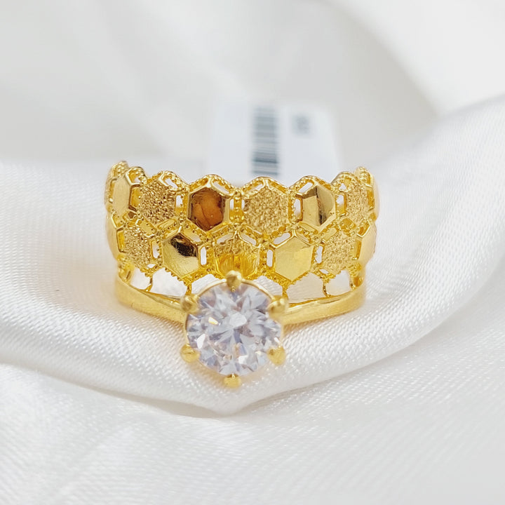 Twins Engagement Ring Made of 21K Yellow Gold by Saeed Jewelry-26550