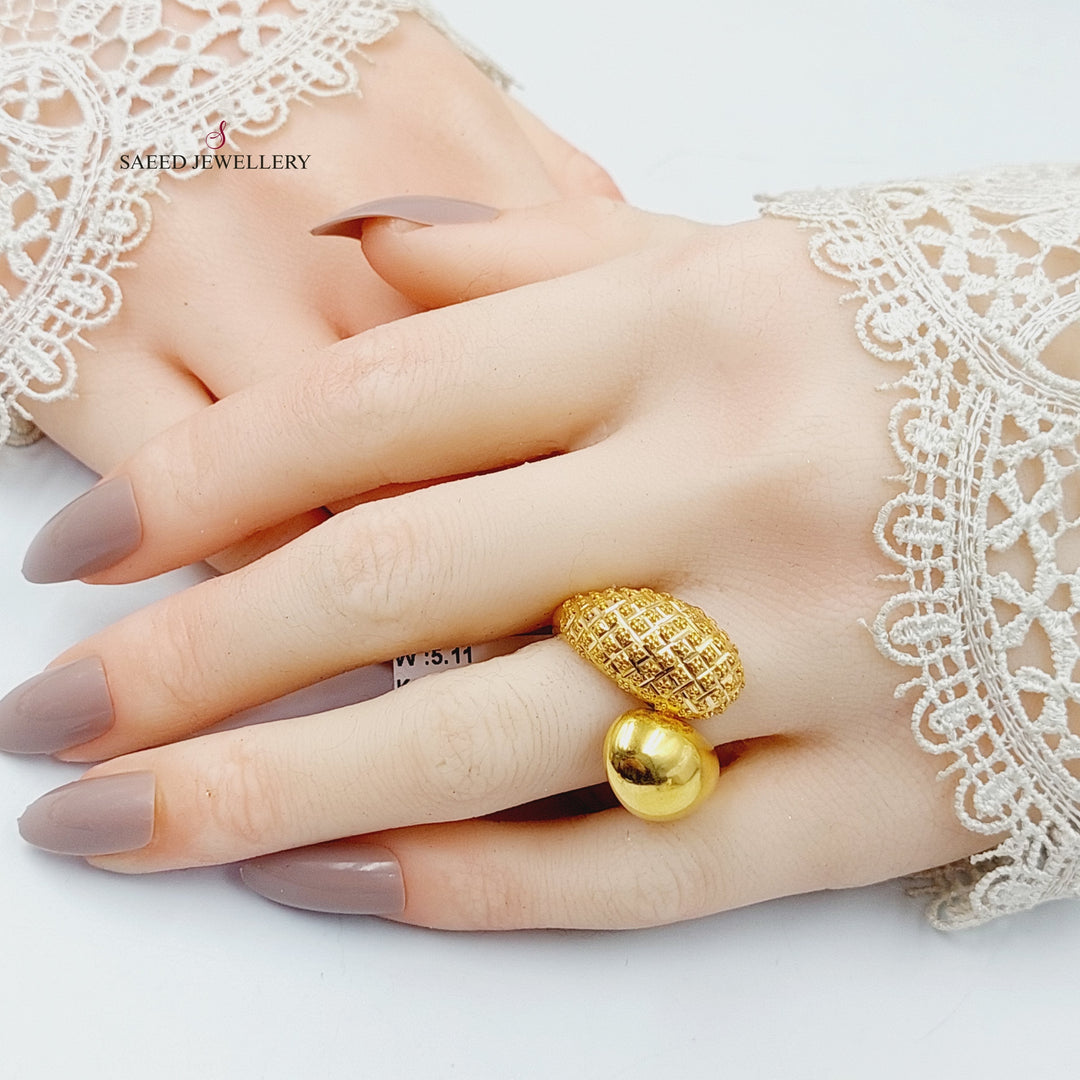 Twisted Ring  Made Of 21K Yellow Gold by Saeed Jewelry-29947