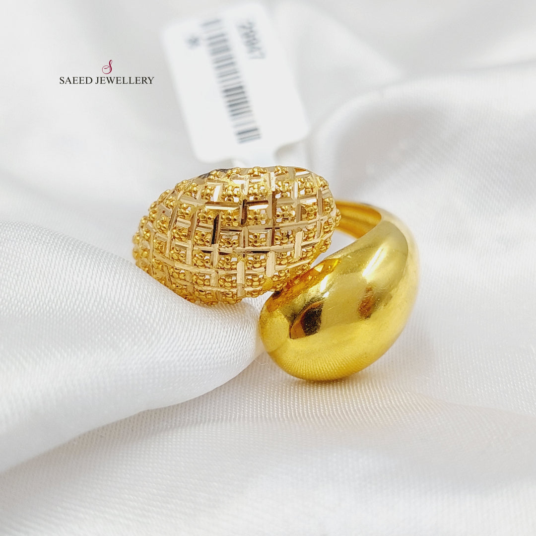 Twisted Ring  Made Of 21K Yellow Gold by Saeed Jewelry-29947
