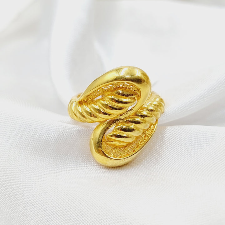 Twisted Ring  Made of 21K Yellow Gold by Saeed Jewelry-30826